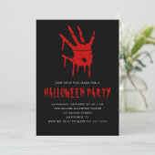 Creepy Blood Hand Print Adult Halloween-Party Einladung (Stehend Vorderseite)