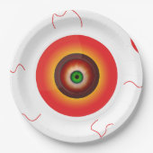 Creepy Bloodshot Eyeball Halloween Pappteller (Vorderseite)