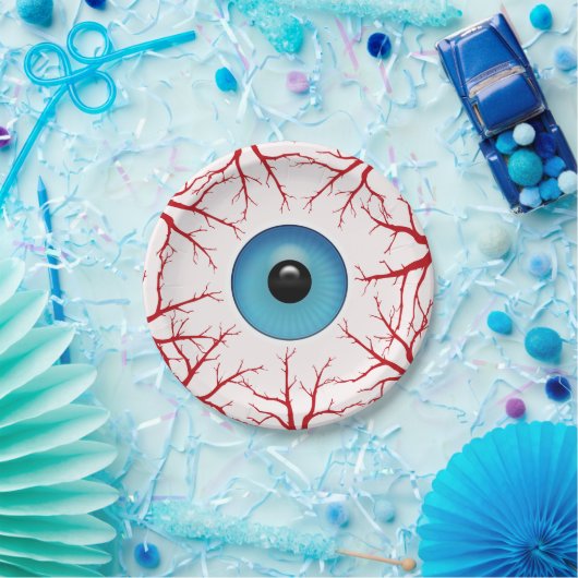 Creepy Bloodshot Eyeball Pappteller (Party)