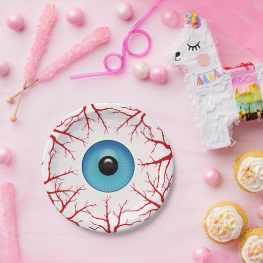 Creepy Bloodshot Eyeball Pappteller (Party)