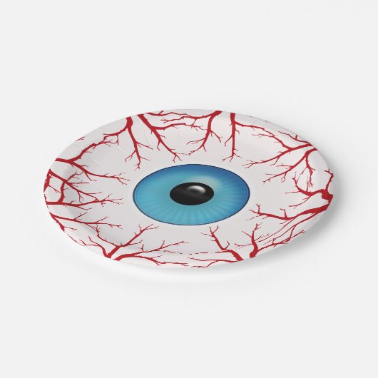 Creepy Bloodshot Eyeball Pappteller (Schrägansicht)