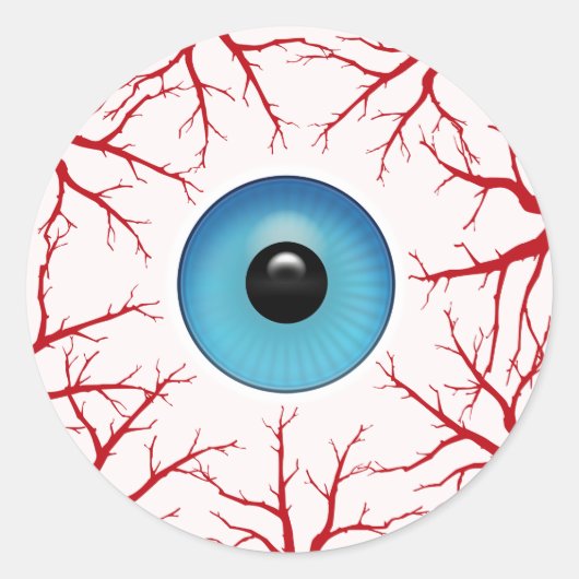 Creepy Bloodshot Eyeball Runder Aufkleber (Vorderseite)