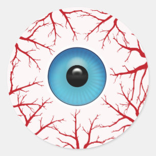 Creepy Bloodshot Eyeball Runder Aufkleber