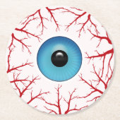 Creepy Bloodshot Eyeball Runder Pappuntersetzer (Vorderseite)