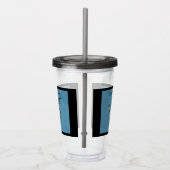 Creepy Blue Bat White Face Black Border Acryltrinkbecher (Rechts)