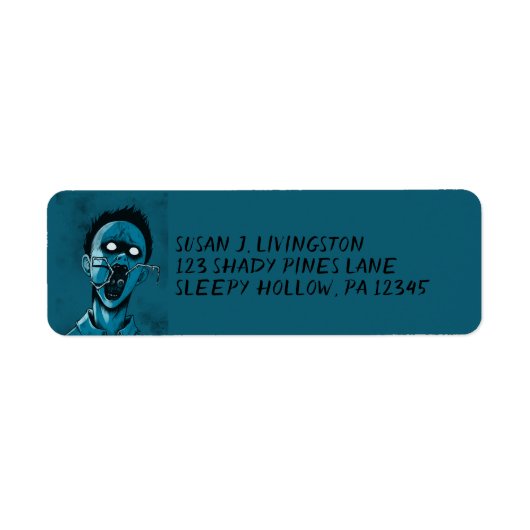 Creepy Blue Boy Zombie Rücksendeadresse (Vorne)