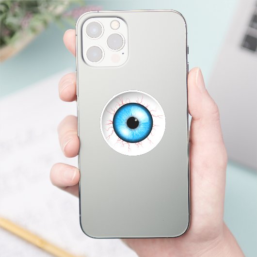 Creepy Blue Eyeball Aufkleber (Telefon)