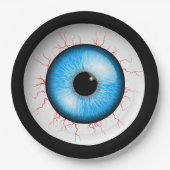 Creepy Blue Eyeball Pappteller (Vorderseite)