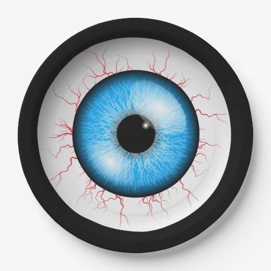 Creepy Blue Eyeball Pappteller (Vorderseite)
