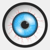 Creepy Blue Eyeball Runder Aufkleber (Vorderseite)