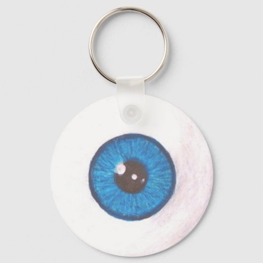 Creepy Blue Eyeball Schlüsselanhänger (Vorderseite)