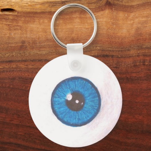 Creepy Blue Eyeball Schlüsselanhänger (Vorderseite)