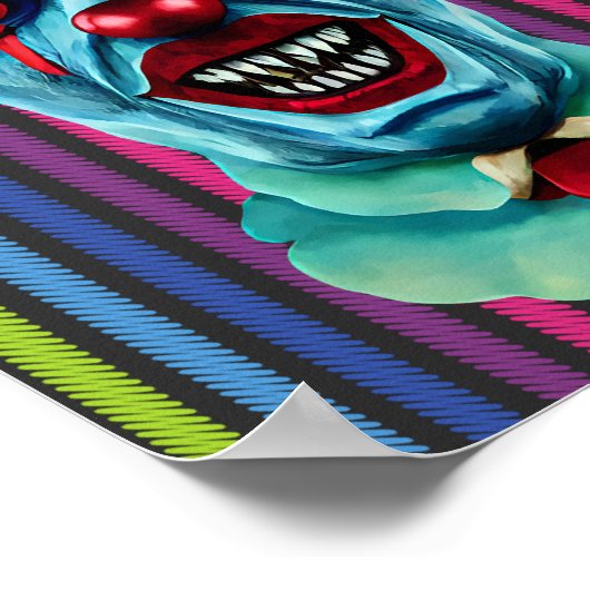 Creepy Blue Killer Zombie Clown Horror Kunst, Dich Poster (Ecke)
