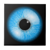 Creepy Blue Realistic Eyeball Fliese (Vorderseite)