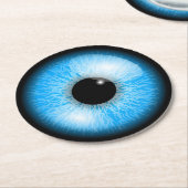Creepy Blue Realistic Eyeball Halloween Runder Pappuntersetzer (Angewinkelt)