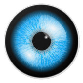 Creepy Blue Realistic Eyeball Keramikknauf (Vorderseite)