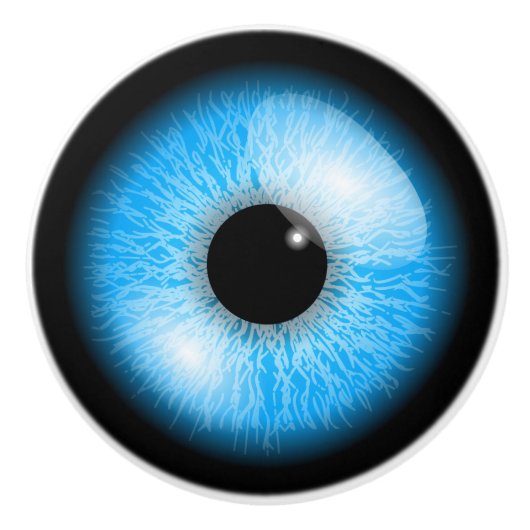 Creepy Blue Realistic Eyeball Keramikknauf (Vorderseite)