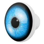Creepy Blue Realistic Eyeball Keramikknauf (Rechts)