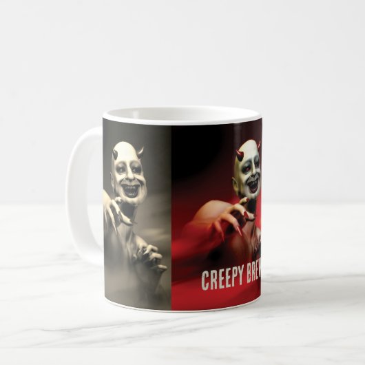 Creepy Brew. Devil T - Shirt Kaffeetasse (Vorderseite Links)