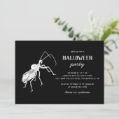 Creepy Bug Black Halloween-Party | Spooky Insect Einladung (Stehend Vorderseite)