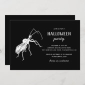 Creepy Bug Black Halloween-Party | Spooky Insect Einladung (Vorne/Hinten)