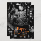 Creepy Burning Halloween Candle Feiertagskarte (Vorne/Hinten)