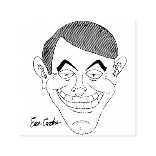 creepy businessman with money ears permastempel (Design)