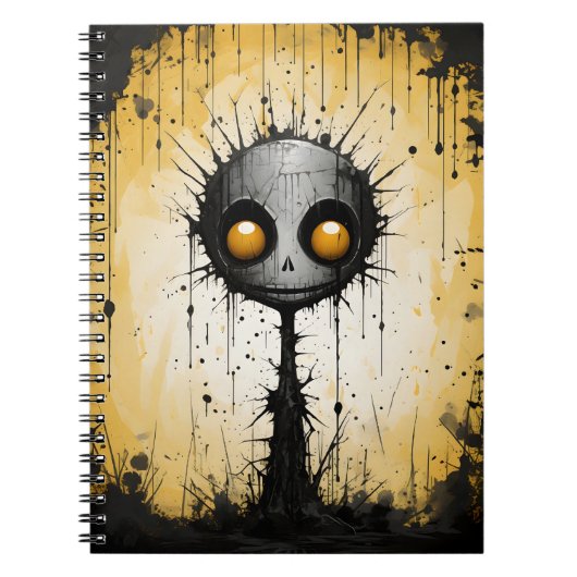 Creepy Cartoon Fantasy Abstrakt Halloween Monster Notizblock (Vorderseite)