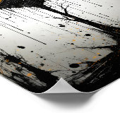 Creepy Cartoon Fantasy Halloween Monster Tree Poster (Ecke)