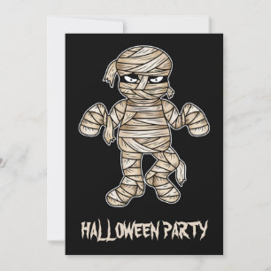 Creepy Cartoon Mummy Halloween-Party Einladung