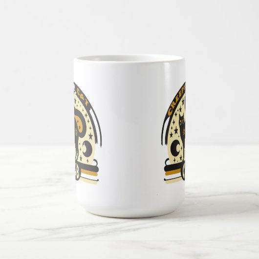 Creepy Cat Club – Retro Mystical Black Cat Design Kaffeetasse (Mittel)