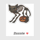 Creepy Cat Skeleton Halloween-Geschenk Klassischer Aufkleber (Blatt)