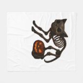 Creepy Cat Skeleton Halloween-Geschenk Klassischer Fleecedecke (Vorderseite (Horizontal))