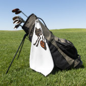 Creepy Cat Skeleton Halloween-Geschenk Klassischer Golfhandtuch (Gras)