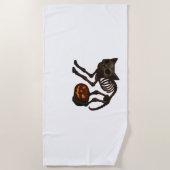 Creepy Cat Skeleton Halloween-Geschenk Klassischer Strandtuch (Vorderseite)