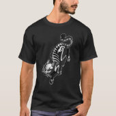 Creepy Cat Skeleton Halloween Horror Tier Niedlich T-Shirt (Vorderseite)