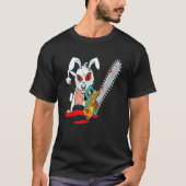 Creepy Chainsaw Bunny Goth Gothic Halloween Horror T-Shirt (Vorderseite)
