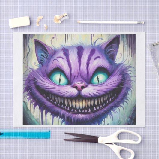 Creepy Cheshire Cat Decoupage Paper Seidenpapier (Handwerk)
