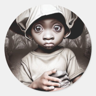 Creepy Chibi Ethnic Boy mit Pumpkin Halloween Runder Aufkleber