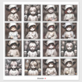 Creepy Chibi Kid Ghosts Spooky Halloween Aufkleber (Blatt)