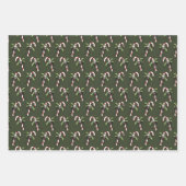 Creepy Christmas Candy Cane Skull Wrapping Paper Geschenkpapier Set (Vorderseite 3)