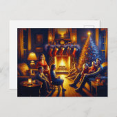 Creepy Christmas Family Malerei Postkarte (Vorne/Hinten)