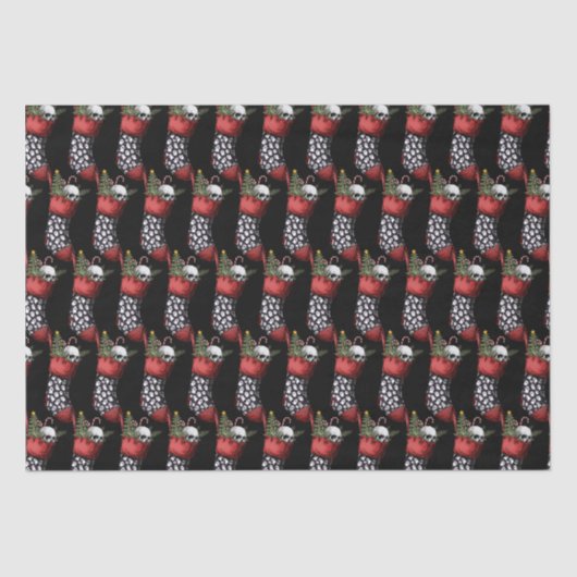 Creepy Christmas Gothic Skull Strumpf Seidenpapier (Vorderseite)