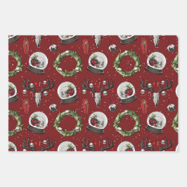 Creepy Christmas Reindeer Geschenkpapier Set