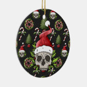 Creepy Christmas Santa Skull Keramik Ornament (Rechts)