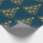 Creepy Christmas Tree Skull Wrapping Paper Geschenkpapier (Ecke)