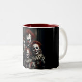 Creepy Circus Clown Zweifarbige Tasse (VorderseiteRechts)