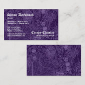 Creepy Cloister 02 - Abstact Tex - Dunkles Violett Visitenkarte (Vorne/Hinten)
