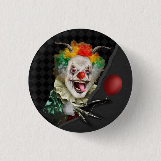 Creepy Clown-beängstigender Gesichts-und Button (Vorderseite)