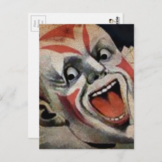 Creepy Clown Face Postkarte (Vorne/Hinten)